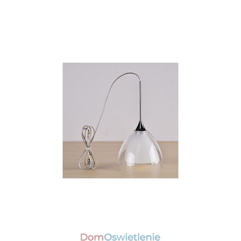 1 Światło Dwuwarstwowa lampa wisząca na wyspę Szkło przezroczyste Polerowany chrom