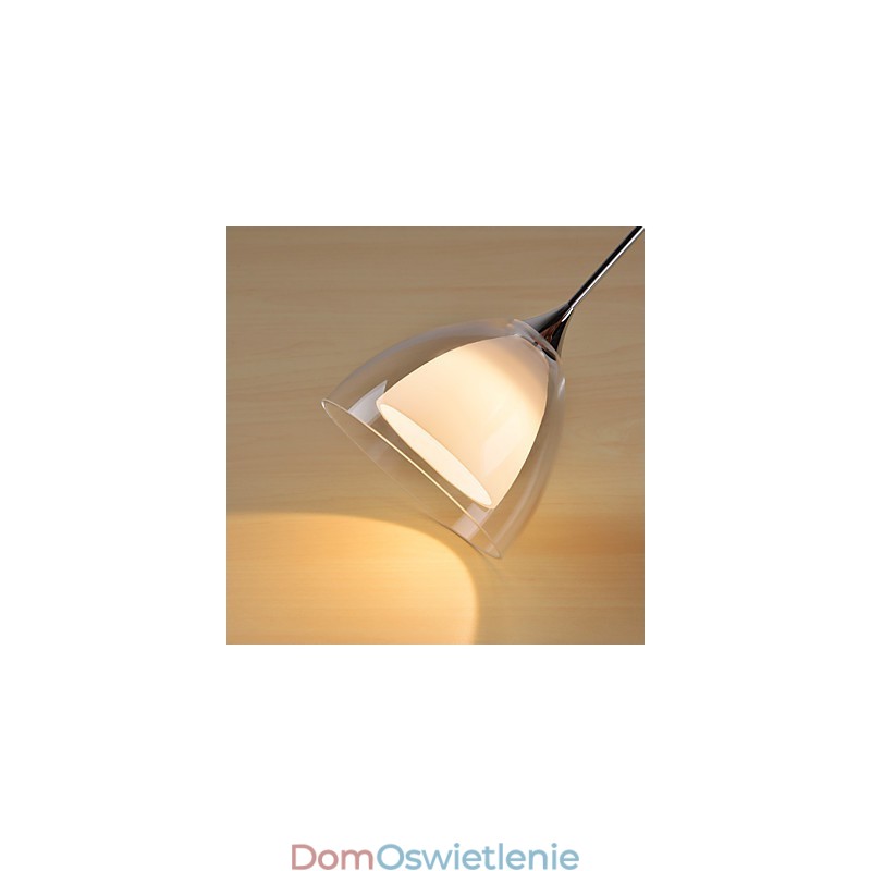 1 Światło Dwuwarstwowa lampa wisząca na wyspę Szkło przezroczyste Polerowany chrom