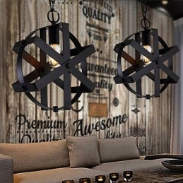 Styl Vintage Industrial Okrągła Lampa Wisząca Loft Wyposażenie Domu Dekoracyjny Żyrandol