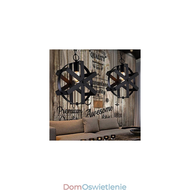 Styl Vintage Industrial Okrągła Lampa Wisząca Loft Wyposażenie Domu Dekoracyjny Żyrandol