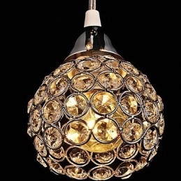 Nowoczesna współczesna lampa wisząca z kryształu galwanizowanego metalu