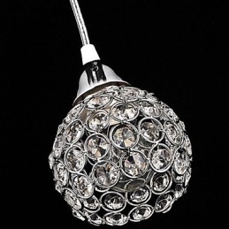 Nowoczesna współczesna lampa wisząca z kryształu galwanizowanego metalu