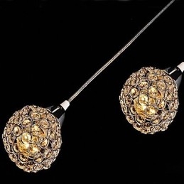 Nowoczesna współczesna lampa wisząca z kryształu galwanizowanego metalu