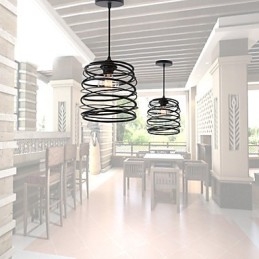 Rustykalny domek retro wiejski styl mini malowanie metalowa lampa wisząca garaż