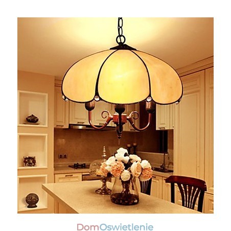 Europejskie wiejskie kreatywne sztuki witraż żyrandol przywracający starożytne sposoby lampa światło