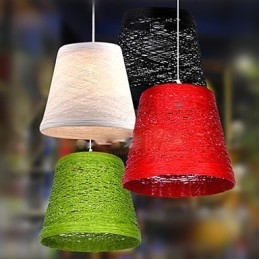 Nowoczesna, wiejska lampa Cany Art Woven Rattan Single Head Droplight