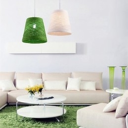 Nowoczesna, wiejska lampa Cany Art Woven Rattan Single Head Droplight