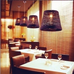 Nowoczesna, wiejska lampa Cany Art Woven Rattan Single Head Droplight
