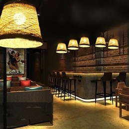Nowoczesna, wiejska lampa Cany Art Woven Rattan Single Head Droplight