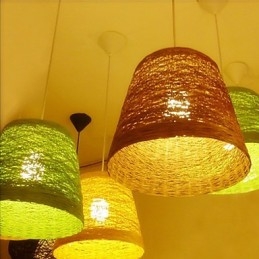 Nowoczesna, wiejska lampa Cany Art Woven Rattan Single Head Droplight