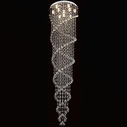 Oświetlenie sufitowe Żyrandol Wiszące Oświetlenie z K9 Kryształ Podwójna Spirala D70CM H300CM