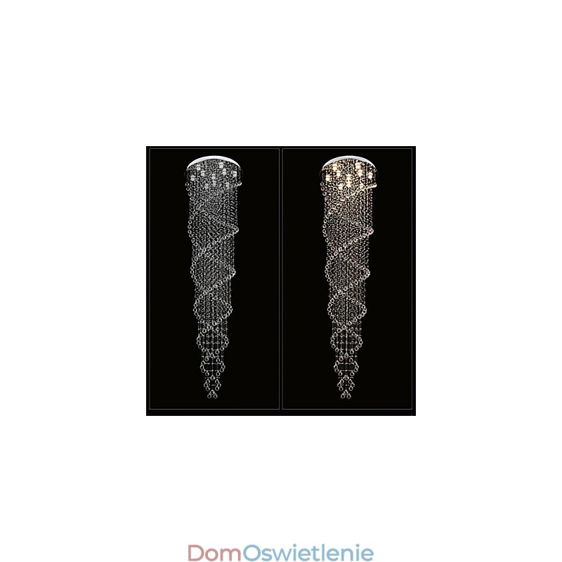 Oświetlenie sufitowe Żyrandol Wiszące Oświetlenie z K9 Kryształ Podwójna Spirala D70CM H300CM