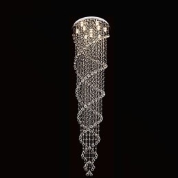 Oświetlenie sufitowe Żyrandol Wiszące Oświetlenie z K9 Kryształ Podwójna Spirala D70CM H300CM