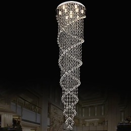 Oświetlenie sufitowe Żyrandol Wiszące Oświetlenie z K9 Kryształ Podwójna Spirala D70CM H300CM