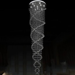 Oświetlenie sufitowe Żyrandol Wiszące Oświetlenie z K9 Kryształ Podwójna Spirala D70CM H300CM