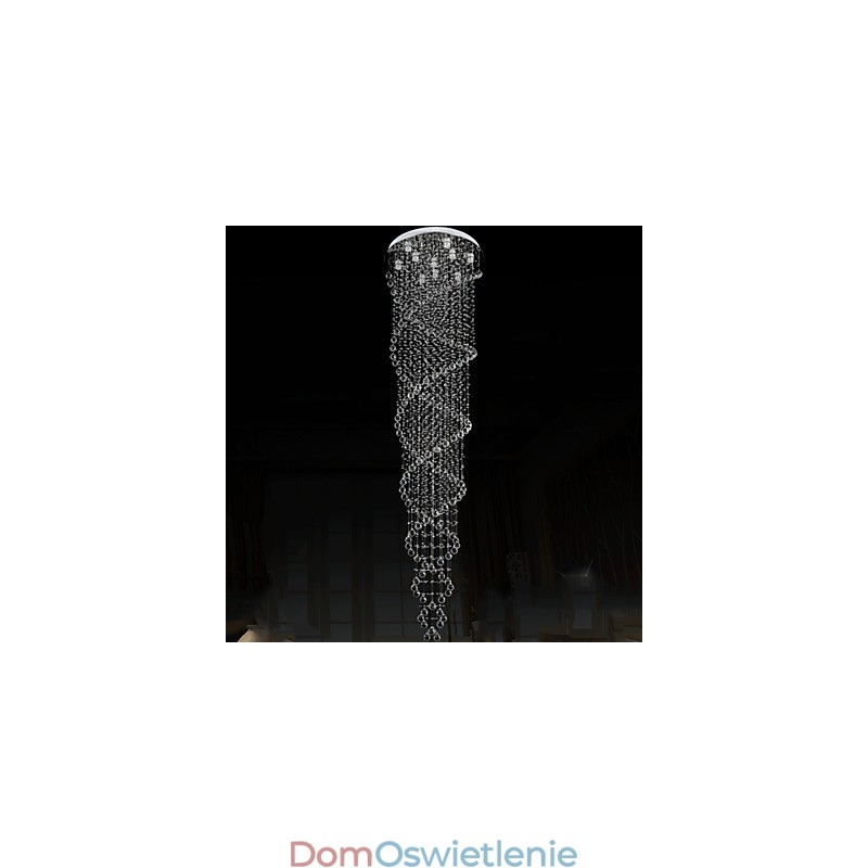Oświetlenie sufitowe Żyrandol Wiszące Oświetlenie z K9 Kryształ Podwójna Spirala D70CM H300CM
