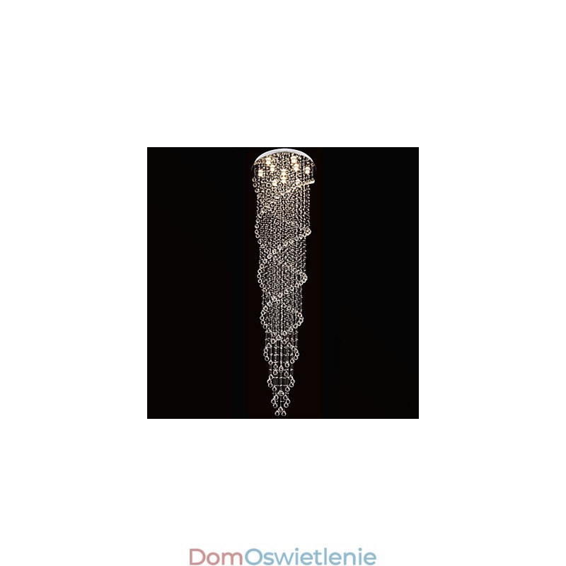 Oświetlenie sufitowe Żyrandol Wiszące Oświetlenie z K9 Kryształ Podwójna Spirala D70CM H300CM