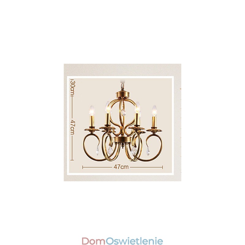 Żyrandol Wisząca Lampa Mini Styl Tradycyjny Klasyczny Metal
