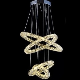 Kryształowy pierścień wiszący lampa nowoczesny żyrandol sufitowy oświetlenie oprawy lampy z