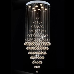 Nowoczesny kryształowy żyrandol, lampa wisząca, lampa sufitowa, oprawy z 8 żarówkami, wys. 180 cm