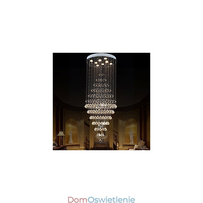 Nowoczesny kryształowy żyrandol, lampa wisząca, lampa sufitowa, oprawy z 8 żarówkami, wys. 180 cm