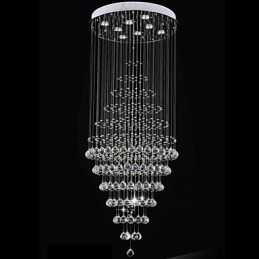 Nowoczesny kryształowy żyrandol, lampa wisząca, lampa sufitowa, oprawy z 8 żarówkami, wys. 180 cm