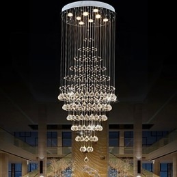 Nowoczesny kryształowy żyrandol, lampa wisząca, lampa sufitowa, oprawy z 8 żarówkami, wys. 180 cm