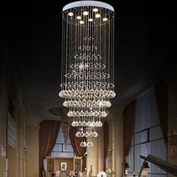 Nowoczesny kryształowy żyrandol, lampa wisząca, lampa sufitowa, oprawy z 8 żarówkami, wys. 180 cm