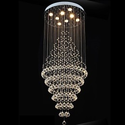 Nowoczesny kryształowy żyrandol, lampa wisząca, lampa sufitowa, oprawy z 8 żarówkami, wys. 180 cm