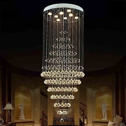 Nowoczesny kryształowy żyrandol, lampa wisząca, lampa sufitowa, oprawy z 8 żarówkami, wys. 180 cm