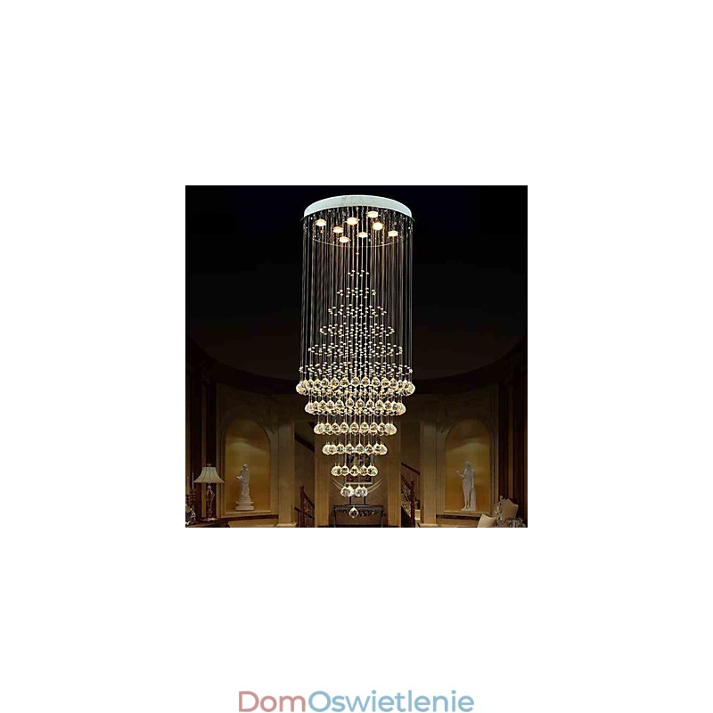 Nowoczesny kryształowy żyrandol, lampa wisząca, lampa sufitowa, oprawy z 8 żarówkami, wys. 180 cm