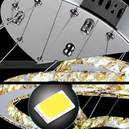 Lampy wiszące Lampy sufitowe Żyrandole Oświetlenie okrągłe 4 pierścienie Duży pierścień Bursztynowy kryształ i inne przezroczyste kryształy