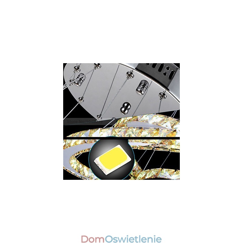 Lampy wiszące Lampy sufitowe Żyrandole Oświetlenie okrągłe 4 pierścienie Duży pierścień Bursztynowy kryształ i inne przezroczyste kryształy