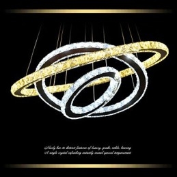 Kryształowe lampy sufitowe wiszące żyrandole oświetlenie z ciepłą i zimną bielą D406080cm