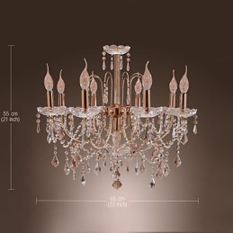 Elegancki kryształowy żyrandol z 9 światłami