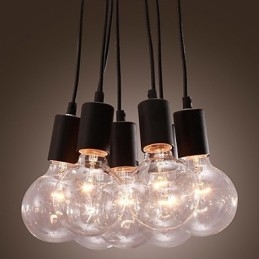 Nowoczesny dom 7 głowic Edison Bulb Light Loft Glass Ball Pendant Light