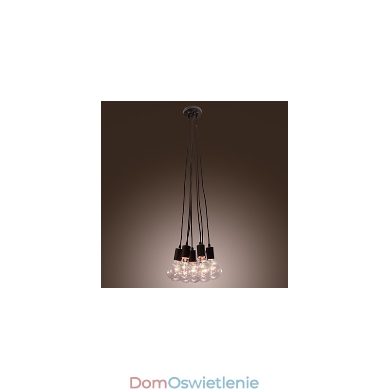 Nowoczesny dom 7 głowic Edison Bulb Light Loft Glass Ball Pendant Light