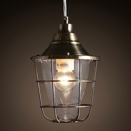 Lampa wisząca z metalu galwanizowanego w stylu retro mini