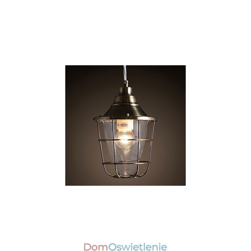 Lampa wisząca z metalu galwanizowanego w stylu retro mini