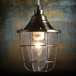 Lampa wisząca z metalu galwanizowanego w stylu retro mini