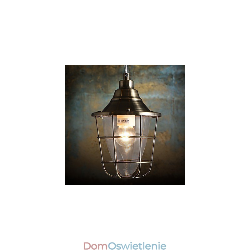 Lampa wisząca z metalu galwanizowanego w stylu retro mini