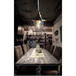 Lampa wisząca z metalu galwanizowanego w stylu retro mini