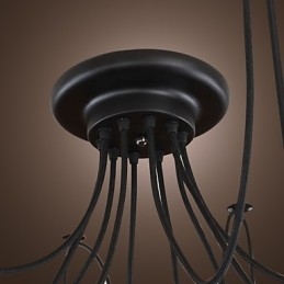 Żyrandol Vintage Design Żarówki w zestawie Living 10 świateł Lampa wisząca