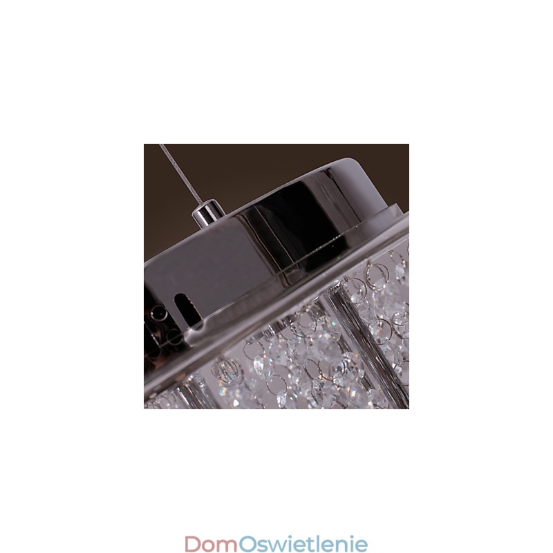 Artystyczna lampa wisząca z 6 kryształkami i szklanym kloszem