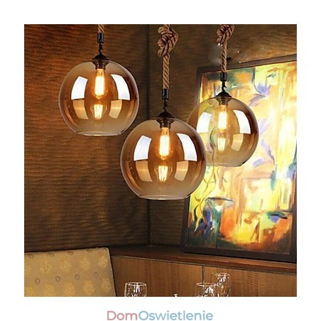Loft American Rope Retro Lighting Lights Szklana lampa wisząca Loft American Rope Retro Lighting Lights Szklana lampa wisząca