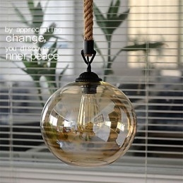 Loft American Rope Retro Lighting Lights Szklana lampa wisząca