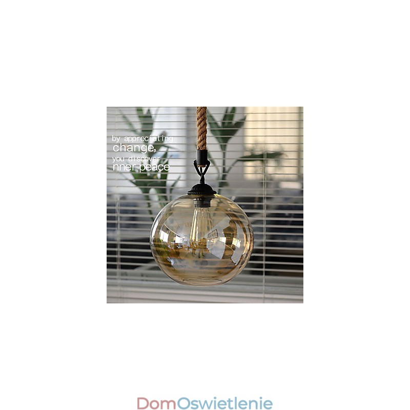 Loft American Rope Retro Lighting Lights Szklana lampa wisząca