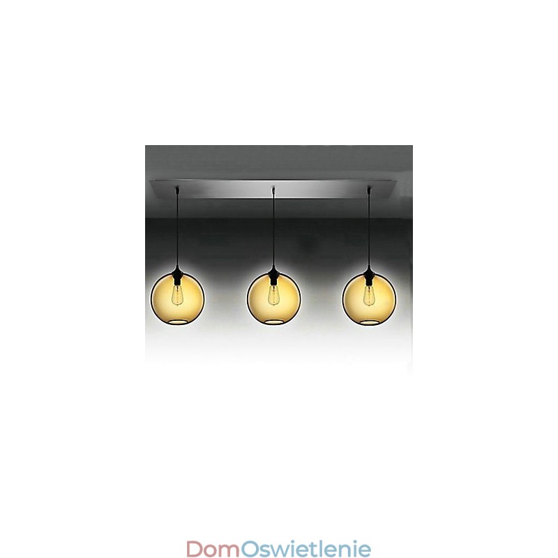 3-punktowa nowoczesna lampa wisząca ze szkła w przezroczystym brązowym kształcie bańki