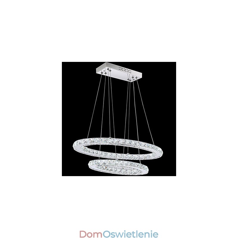 Nowoczesna lampa wisząca kryształowa z podwójnym owalnym pierścieniem