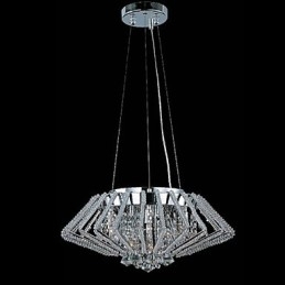 Wisząca lampa kryształowa ze stali nierdzewnej w kształcie diamentu z 9 światłami